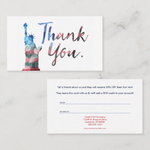 Carte De Visite statue of liberty refer a friend program