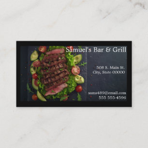 Carte De Visite Steak coupé sur salade greens