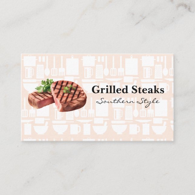 Carte De Visite Steaks grillés | Restaurant (Devant)