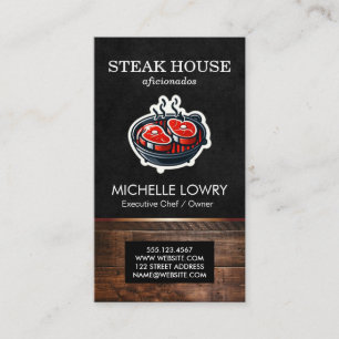 Carte De Visite Steaks sur Barbecue Pit