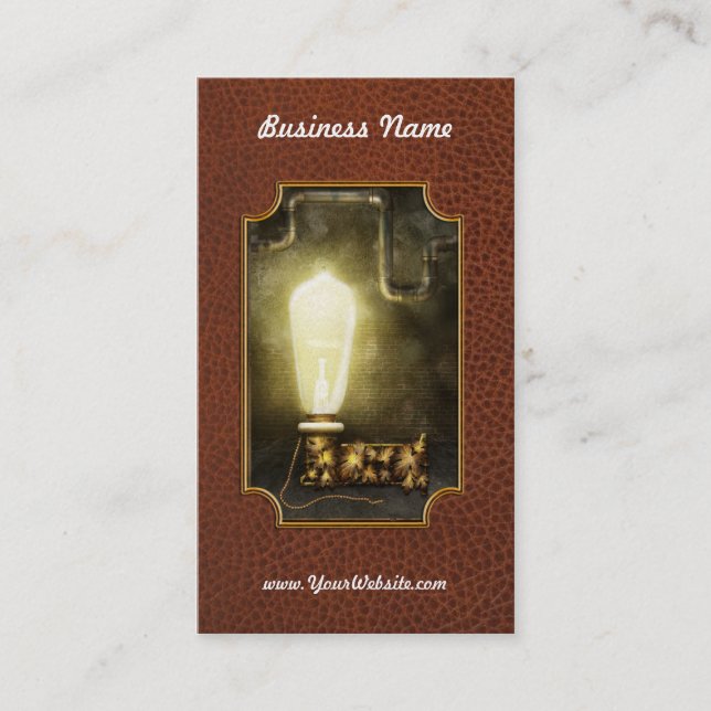 Carte De Visite Steampunk - alphabet - L est pour l'ampoule (Devant)