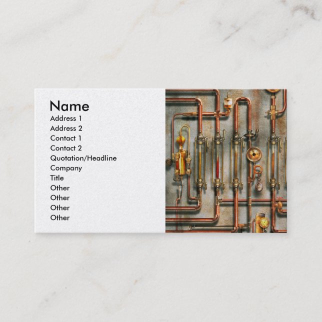 Carte De Visite Steampunk - Le collecteur de lubrification (Devant)