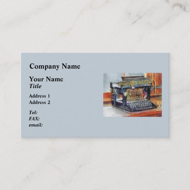 Carte De Visite Steampunk - Machine à écrire vintage (Devant)