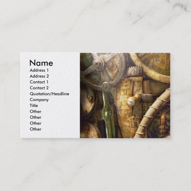 Carte De Visite Steampunk - Naval - Regardez la profondeur (Devant)