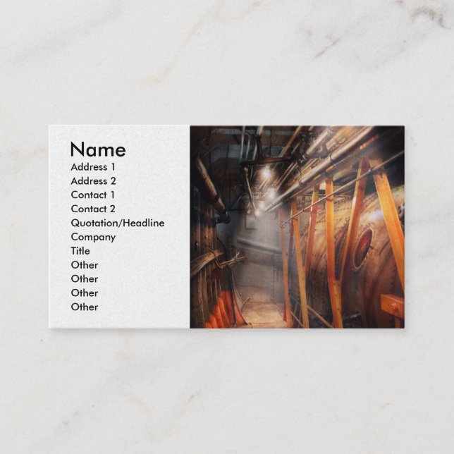 Carte De Visite Steampunk - Plomberie - Le couloir (Devant)