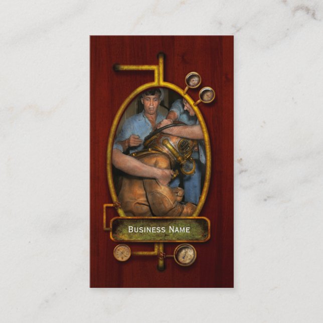 Carte De Visite Steampunk - Plongeur - Un poids en moins sur mes é (Devant)