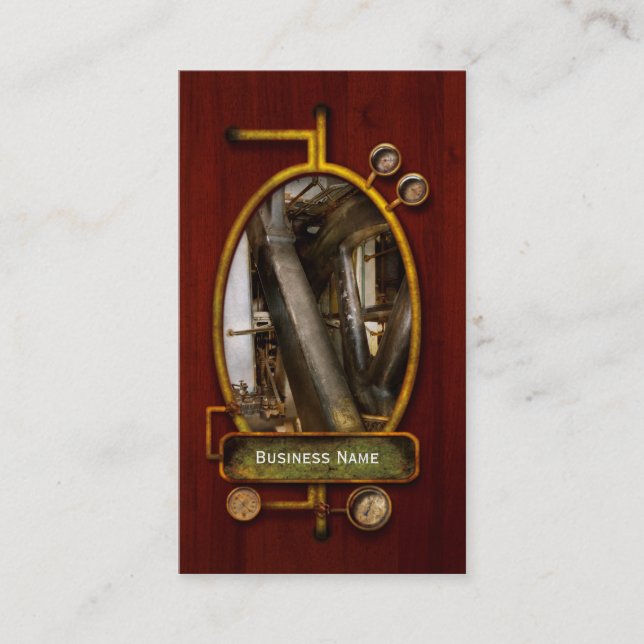 Carte De Visite Steampunk - roues de progrès (Devant)