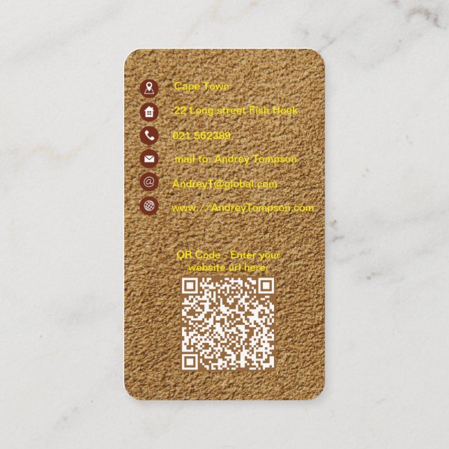 Carte de visite Steampunk sur cuir (Dos)