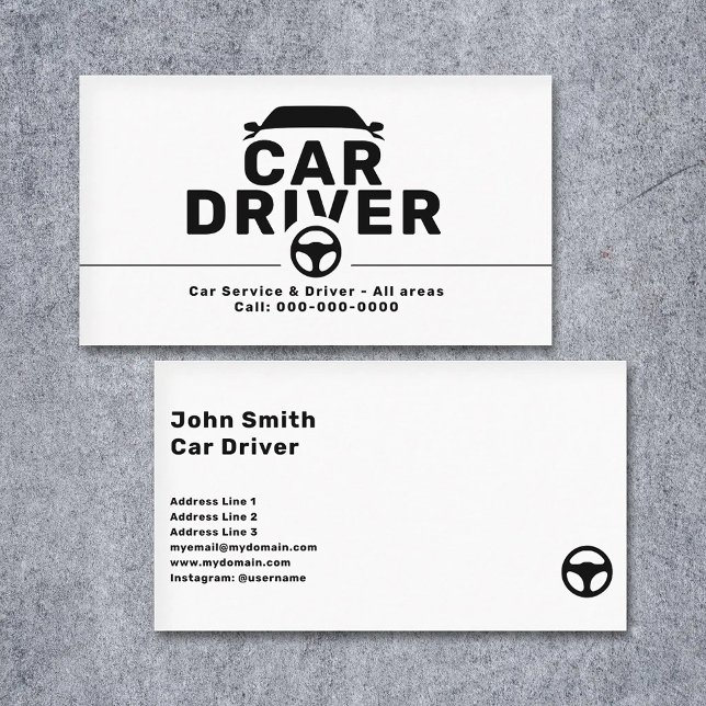 Carte De Visite Steering Wheel Icon - Car Driver (Steering Wheel Icon - Car Driver Business Card)