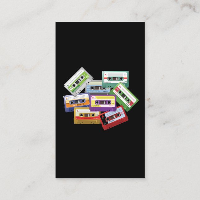 Carte De Visite Stereo Cassette Tape Mixtape Radio 80s 90s Musique (Devant)