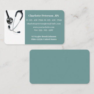 Carte De Visite Stéthoscope Infirmière Médecin Santé