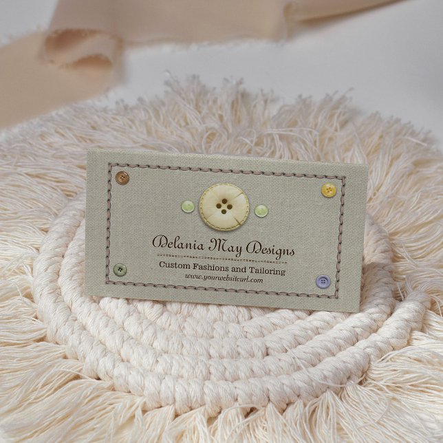 Carte De Visite Stitch et boutons sur mesure Seamstress (Créateur téléchargé)