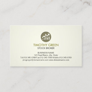 Carte De Visite Stock d'investissement en argent du courtier en va