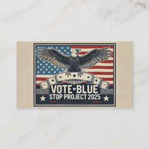 Carte De Visite Stop Project 2025 - Vote Blue