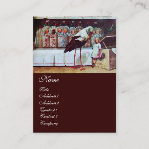 Carte De Visite STORK BABY SHOWER brun