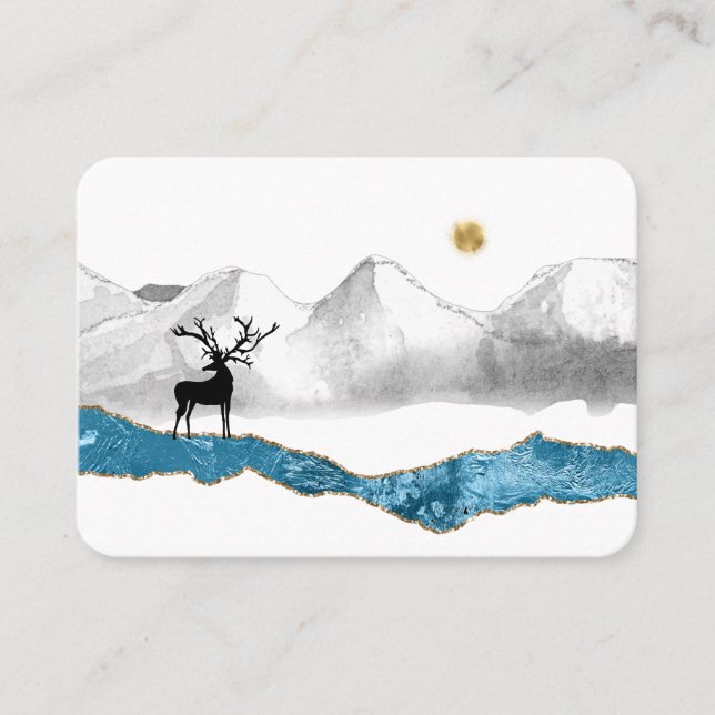 Carte De Visite *~* Stream Sun Stage Buck Antler Deer Mountain (Devant)