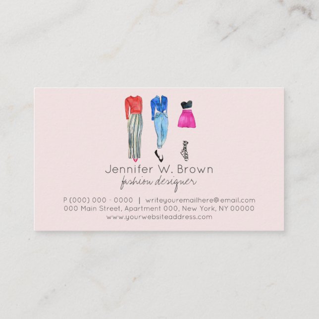 Carte De Visite Street Fashion Consultant Vêtements Popup élégant (Dos)