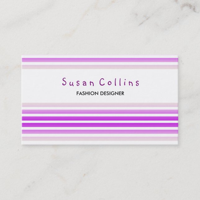 Carte De Visite Stried Clean Mode Violet Lignes simples (Devant)