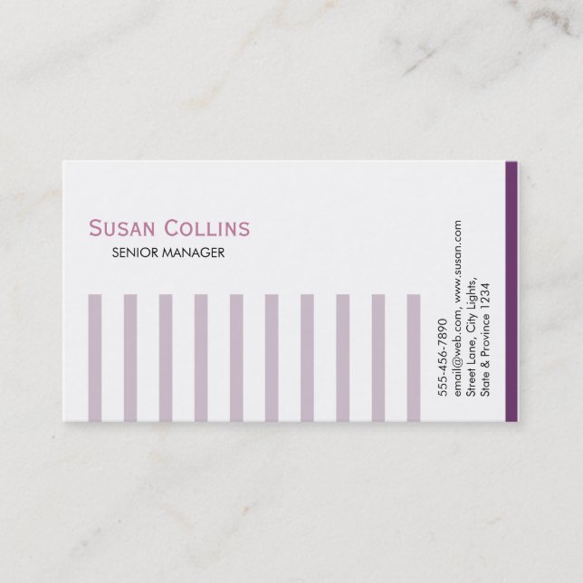 Carte De Visite Stried Simple Moderne Élégant Professionnel (Devant)