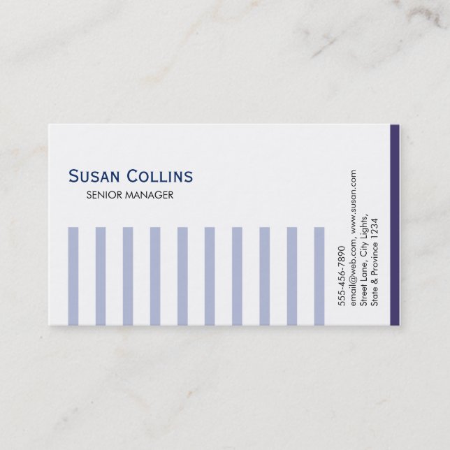 Carte De Visite Stried Simple Moderne Élégant Professionnel (Devant)