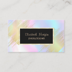 Carte De Visite Stries Modernes, Créateur de Bijoux Holographiques