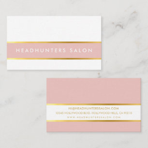 Carte De Visite STRIP MODERNE bande mince simple lèche or rose