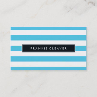 Carte De Visite STRIPE SIMPLE MODERNE MOTIF audacieux bleu aqua te