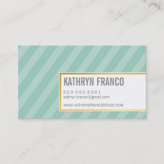 Carte De Visite STRIPE TENDY bold mignon joli menthe or