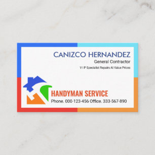 Carte De Visite Structure colorée Handyman Construction