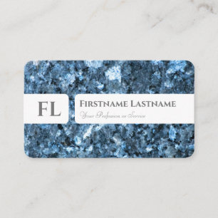 Carte De Visite Structure en marbre bleu monogramme