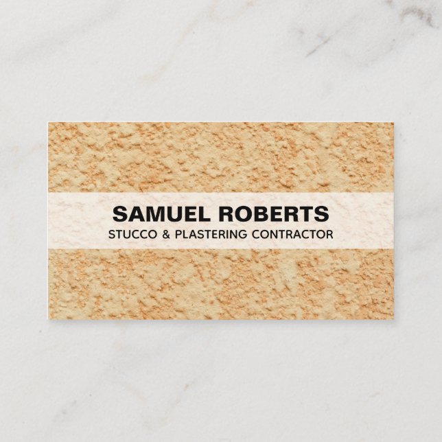 Carte De Visite Stucco Business Card Plastering Wall Contractor (Dos)
