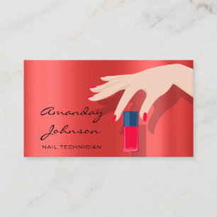 Carte De Visite Studio D'Artiste De Nail Manicure Rouge Pedicure M
