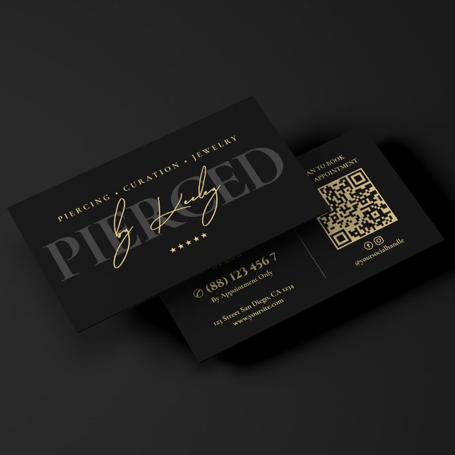 Carte De Visite Studio de bijoux d'artiste perceur élégant noir (Elegant Piercing Artist Jewelry Studio Black Business Card
☆★
☆★
☆★
☆★
☆★
4.7 out of 5 stars rating
)