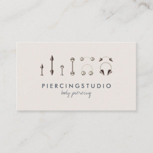 Carte De Visite Studio de bijoux de piercing Navy Ivory
