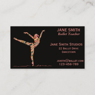 Carte De Visite Studio de danse de professeur de danse de
