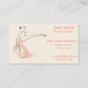 Carte De Visite Studio de danse de studios de ballet de professeur