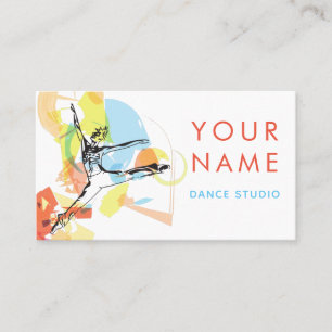 Carte De Visite Studio de danse École de ballet coloré Artiste Bla