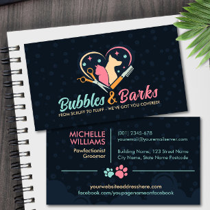 Carte De Visite Studio De Grooming Pour Animaux - Services Groomer
