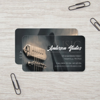 Carte De Visite Studio De Musique De Guitare Élégant Musicien De N