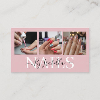 Carte De Visite Studio de Nail Art Photo Typographie