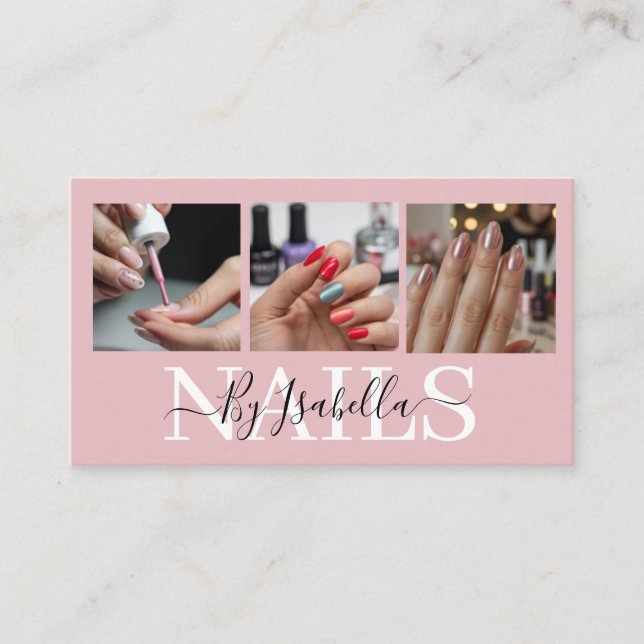 Carte De Visite Studio de Nail Art Photo Typographie (Devant)