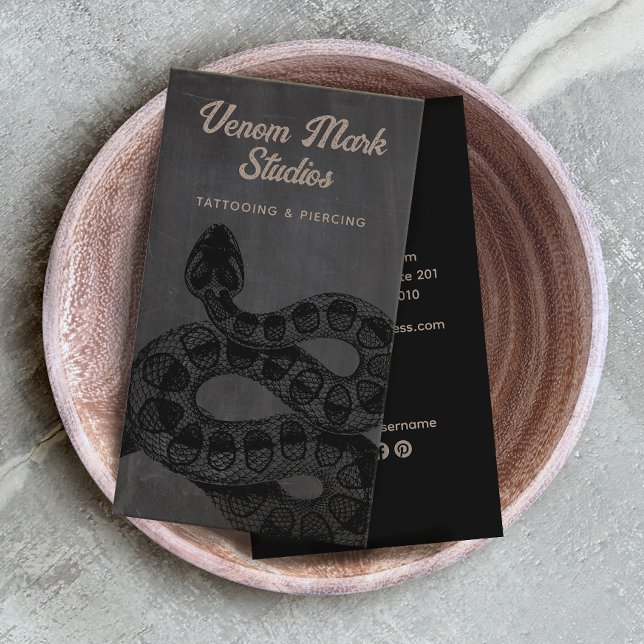 Carte De Visite Studio De Piercing Artist Tattoo Snake (Créateur téléchargé)