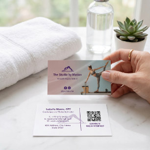 Carte De Visite Studio de Pilates Code-barres Coloré Moderne