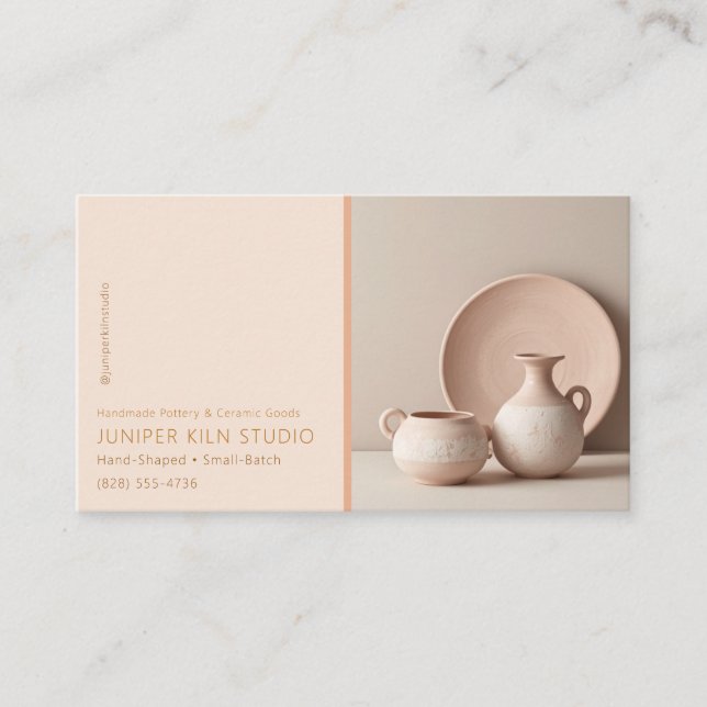 Carte De Visite Studio de poterie céramique neutre (Devant)