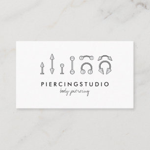 Carte De Visite Studio de tatouage piercing Gris