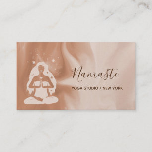 Carte De Visite Studio de Yoga céleste à aquarelle moderne