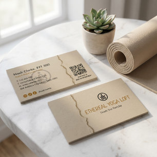 Carte De Visite Studio de Yoga Entreprise   Papier Brun