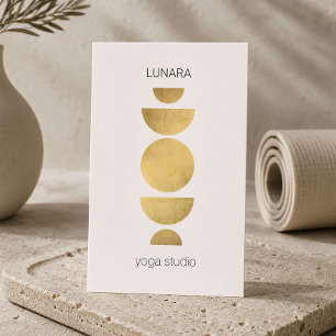 Carte De Visite Studio de Yoga Géométrique Minimal Ivory