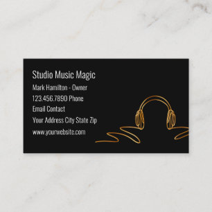 Carte De Visite Studio d'enregistrement de musique Classy