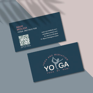 Carte De Visite Studio minimaliste de Yoga simple rose foncé